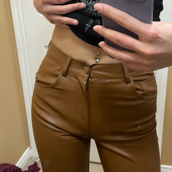Zara leather pants 🤎 - Picture 2 of 3
